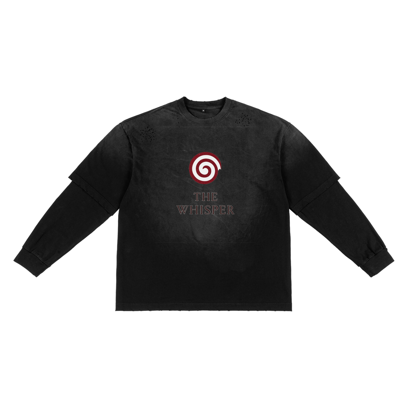 Mystic Spiral Eye 100% cotton long sleeve graphic tee with chest print, black