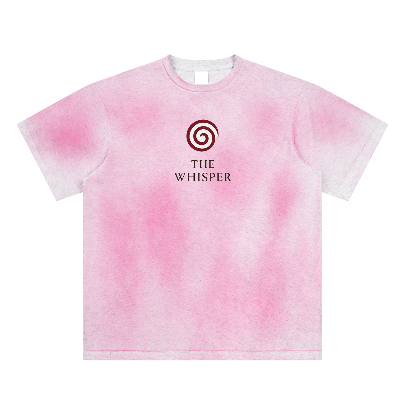 Lightweight cotton graphic tee with Spiral Eye print, unisex fit, pink