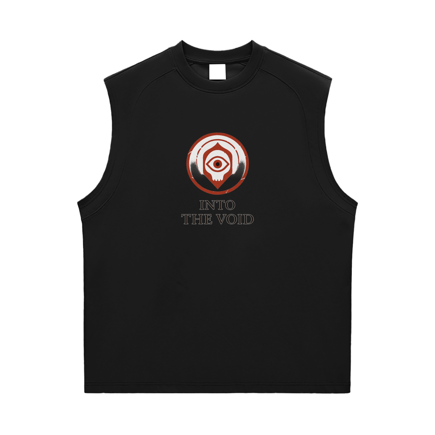 Voidcaller graphic tank top with bold streetwear chest design, black