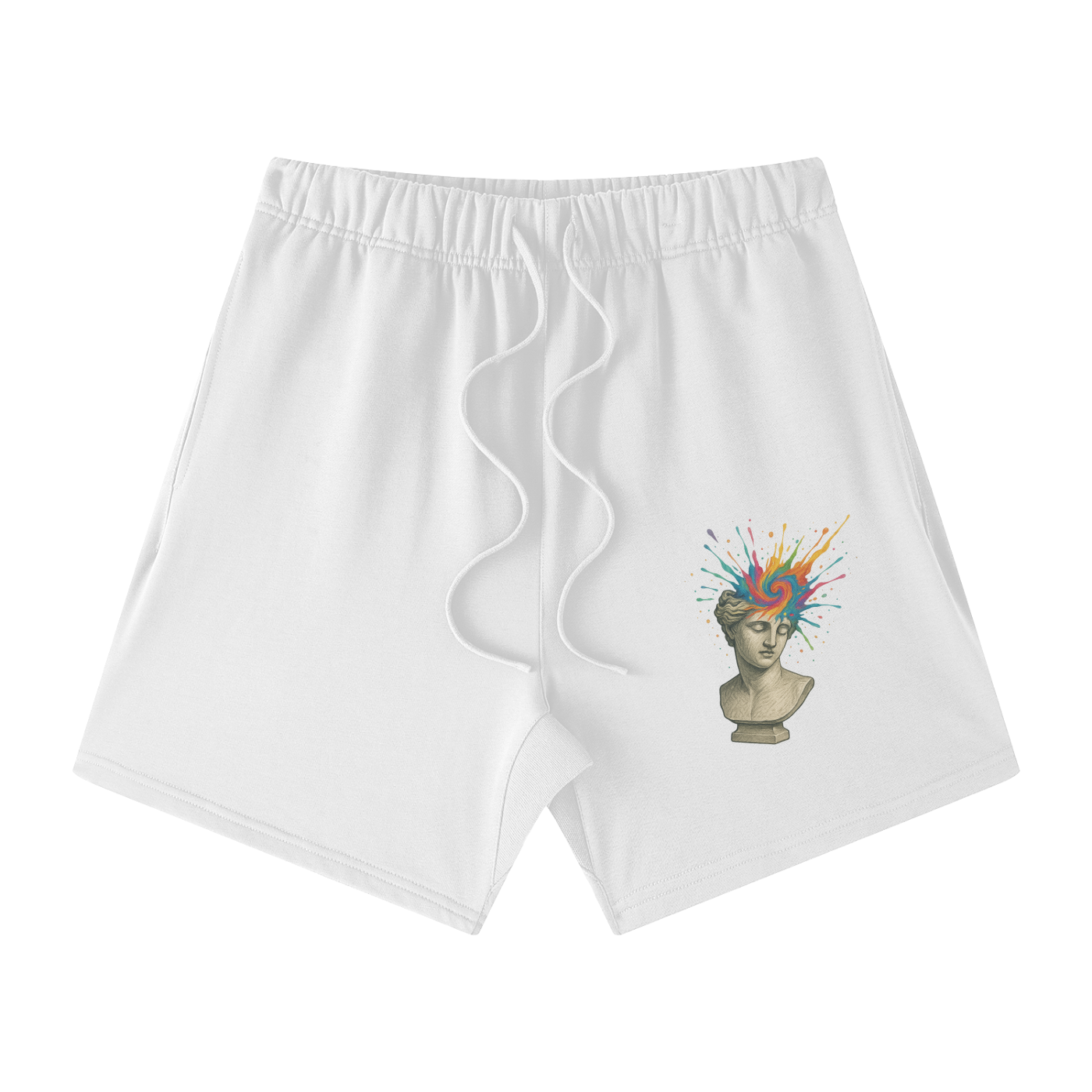 Solar Equilibrium Men's Cotton Shorts – Mid Waist, Loose Fit, Athletic Streetwear