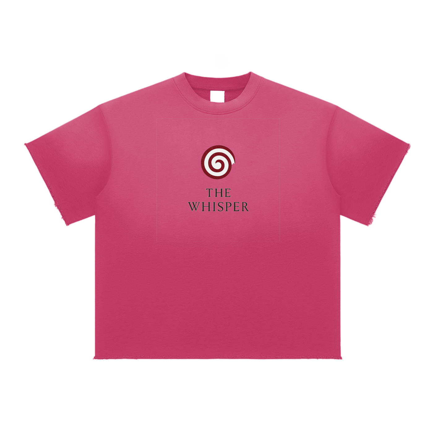 Mystic Spiral Eye heavyweight cotton blend graphic tee with chest print, rose red