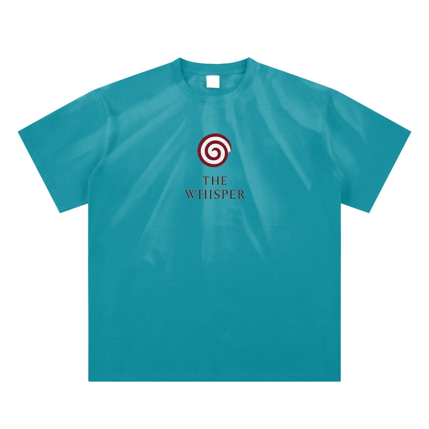 250g cotton unisex graphic t-shirt with Spiral Eye chest design, peacock blue
