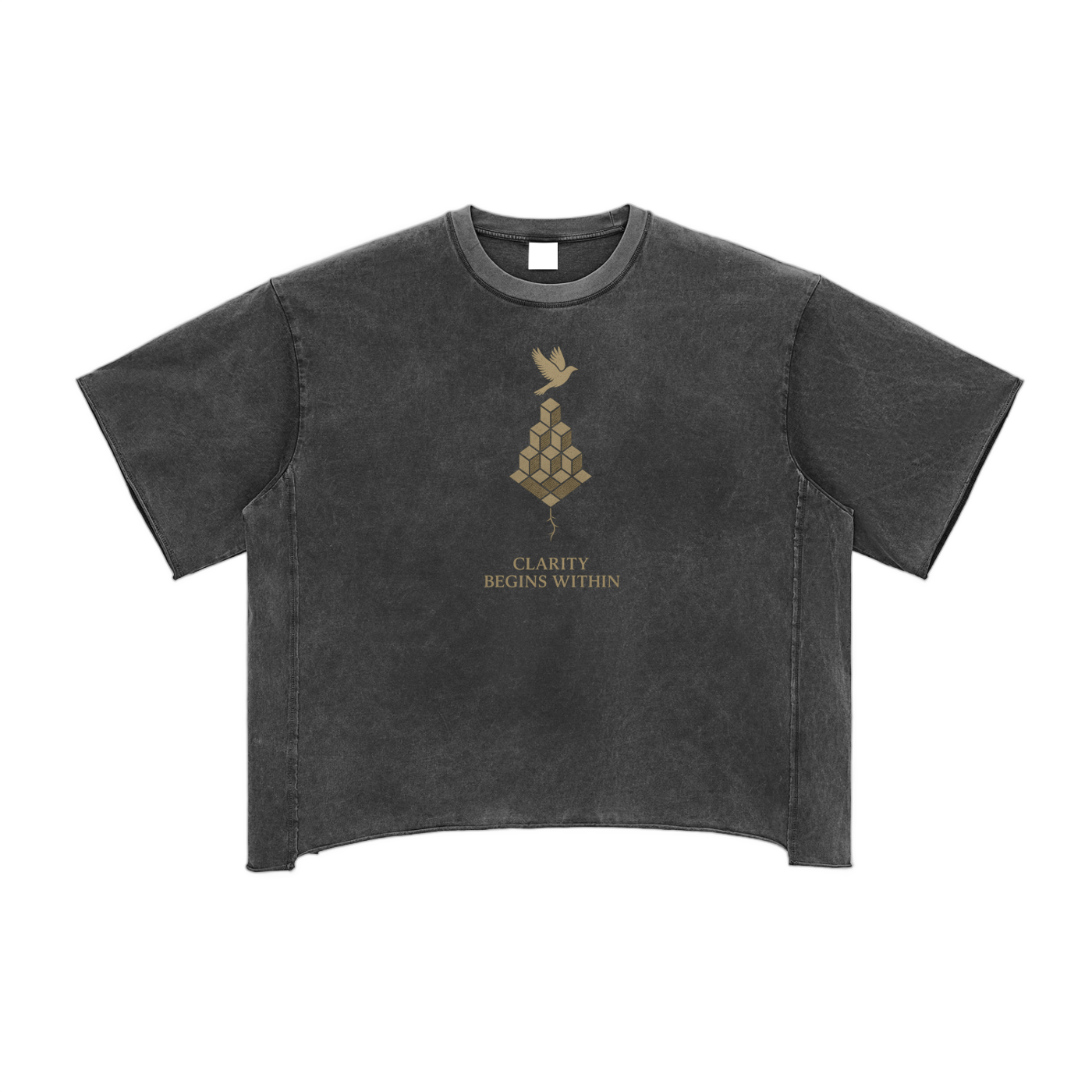 Stitro™ Mind Bloom Graphic Tee – Raw Edge Snow Washed Boxy Fit Streetwear (Unisex)