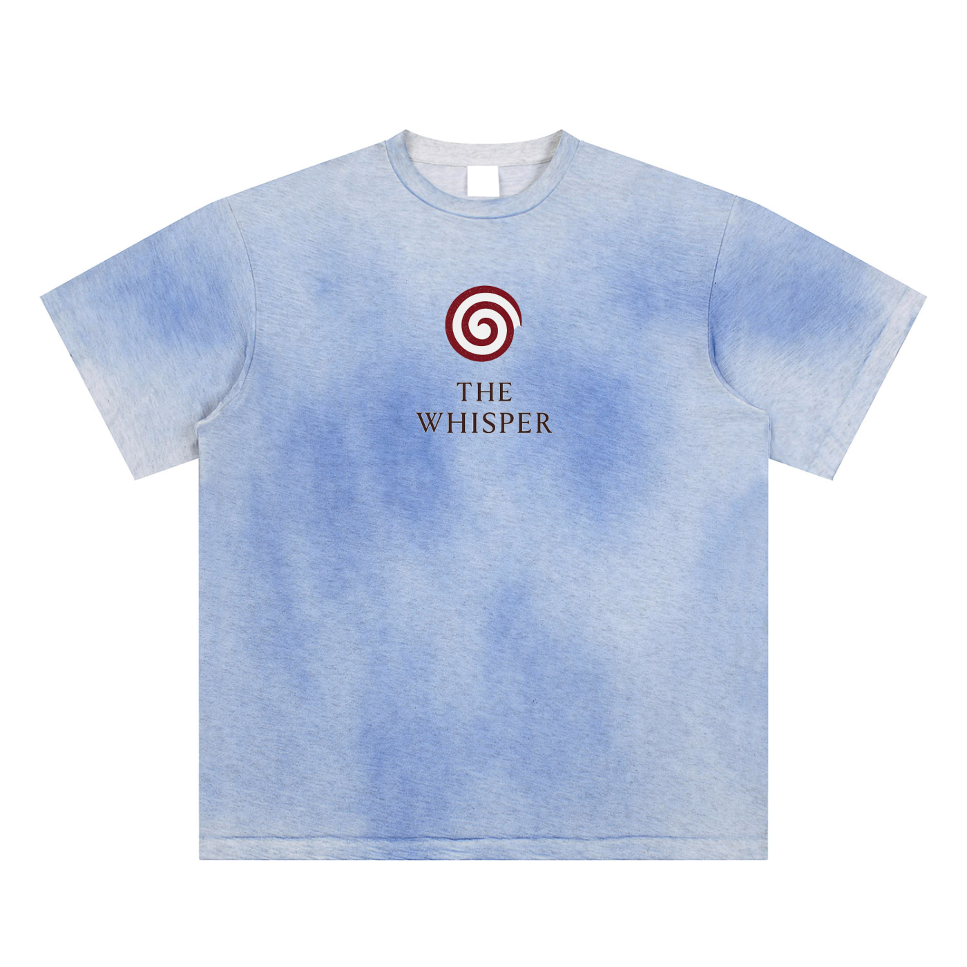 Lightweight cotton graphic tee with Spiral Eye print, unisex fit, sky blue