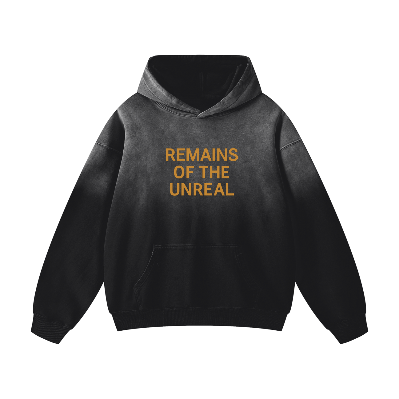 Cosmic Moon graphic hoodie front view in black