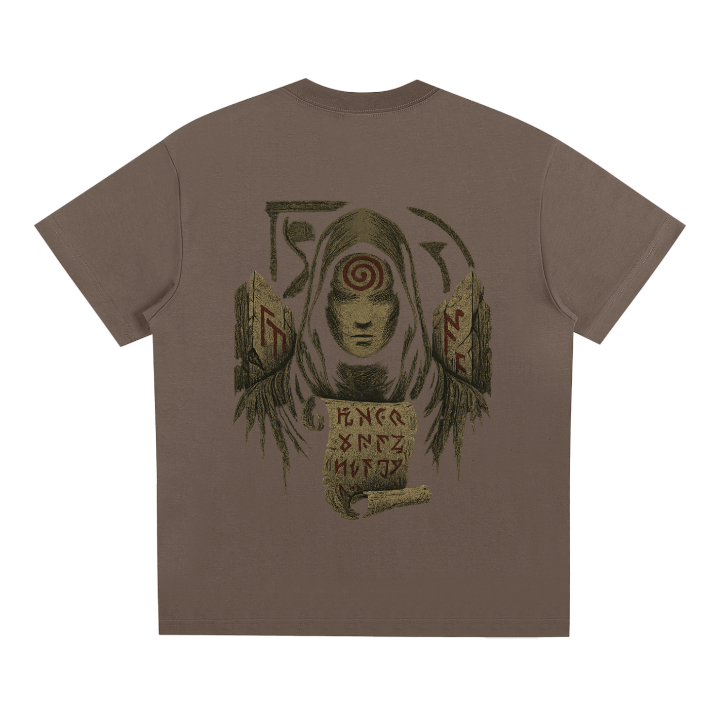 Back of limited edition Sorona® streetwear t-shirt design, brown