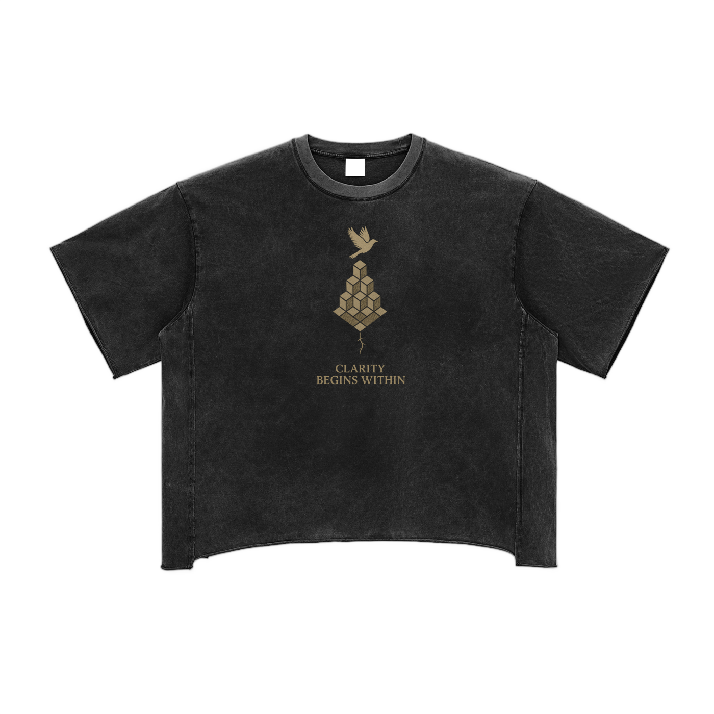 Stitro™ Mind Bloom Graphic Tee – Raw Edge Snow Washed Boxy Fit Streetwear (Unisex)