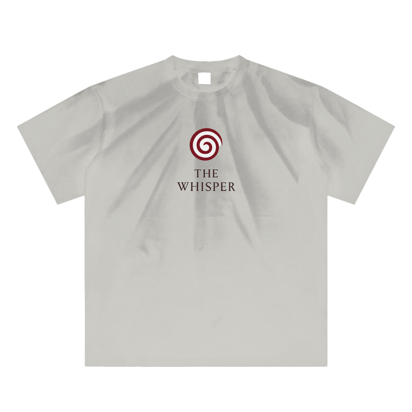 250g cotton unisex graphic t-shirt with Spiral Eye chest design, gray apricot