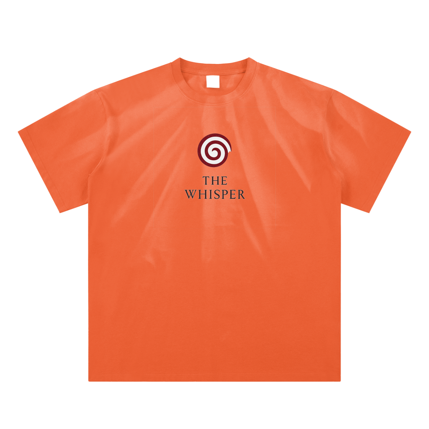 250g cotton unisex graphic t-shirt with Spiral Eye chest design, sweet orange