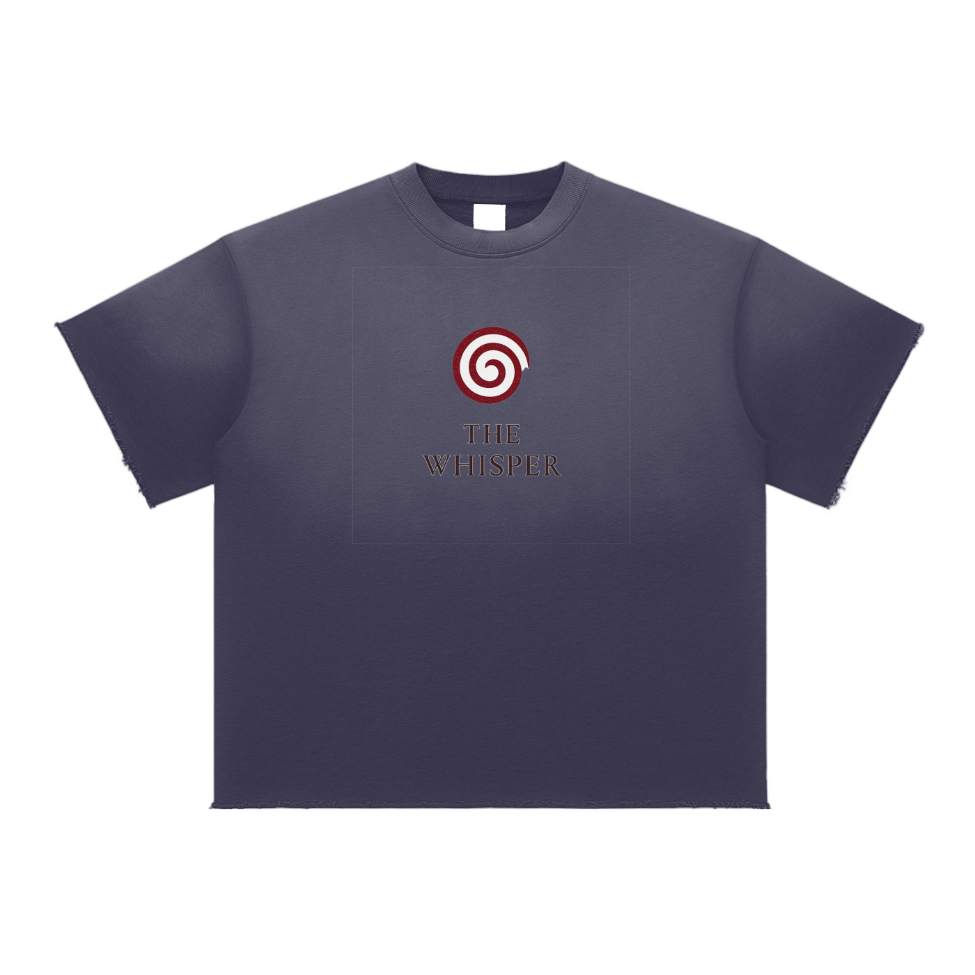 Mystic Spiral Eye heavyweight cotton blend graphic tee with chest print, navy blue