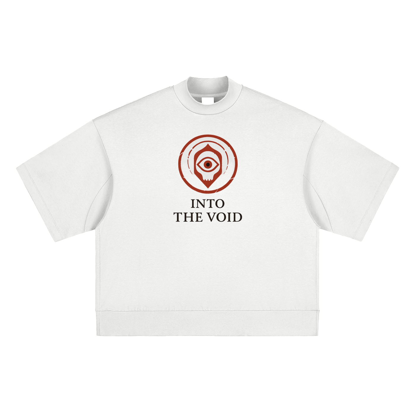Heavyweight cotton graphic t-shirt with spiral Voidcaller design, white