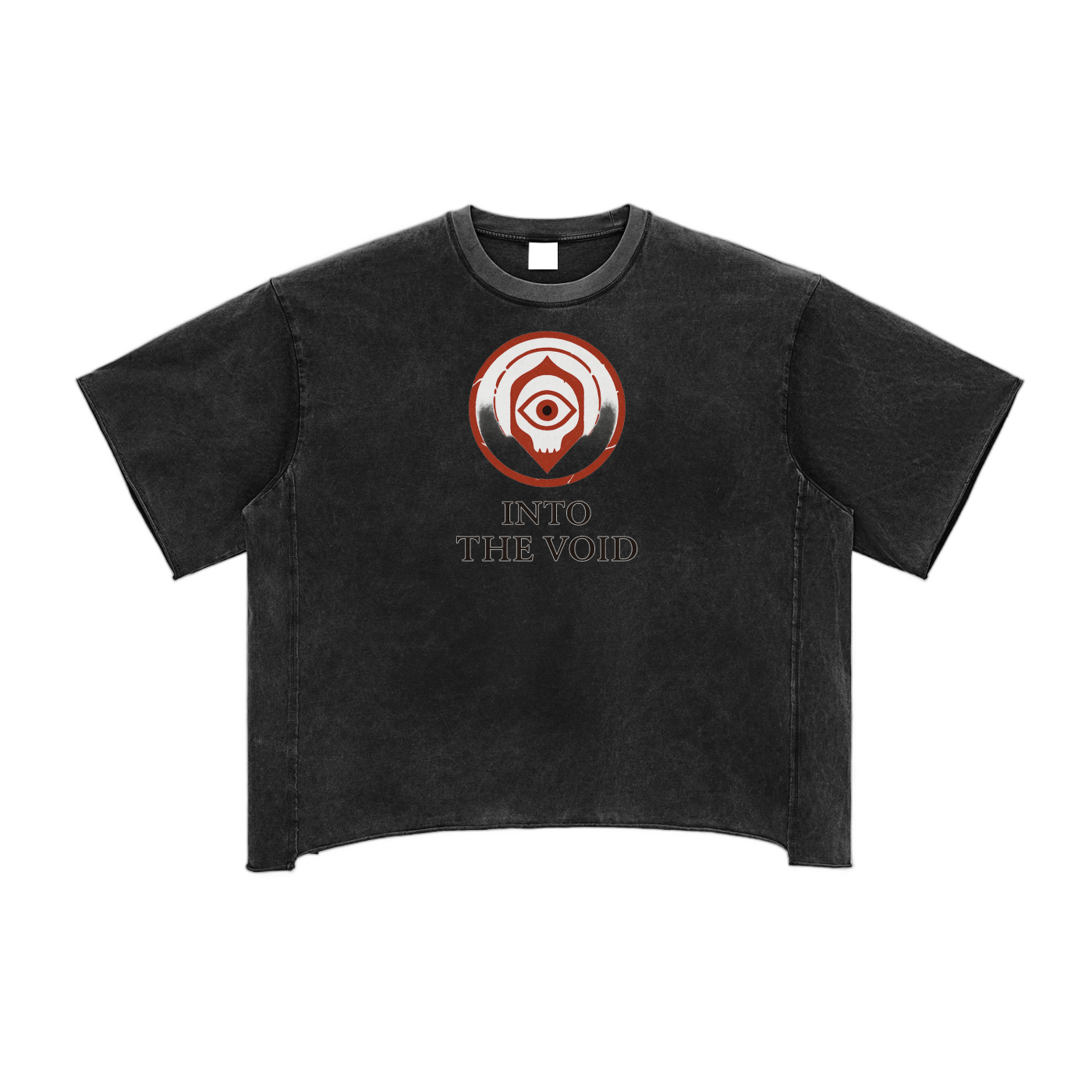 Voidcaller graphic tee with eye emblem and bold streetwear design, black