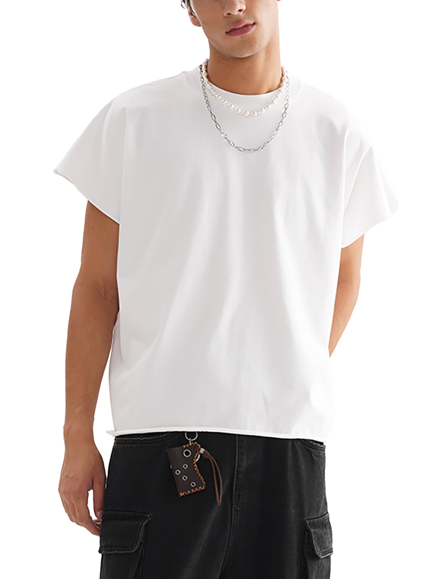Feral Twin – Sleeveless Cropped Graphic T-Shirt for Men