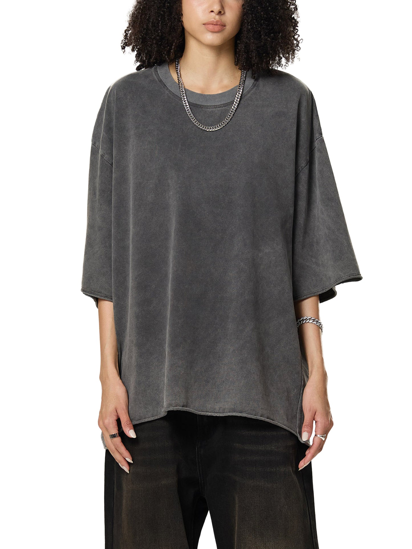 Stitro™ Mind Bloom Graphic Tee – Raw Edge Snow Washed Boxy Fit Streetwear (Unisex)