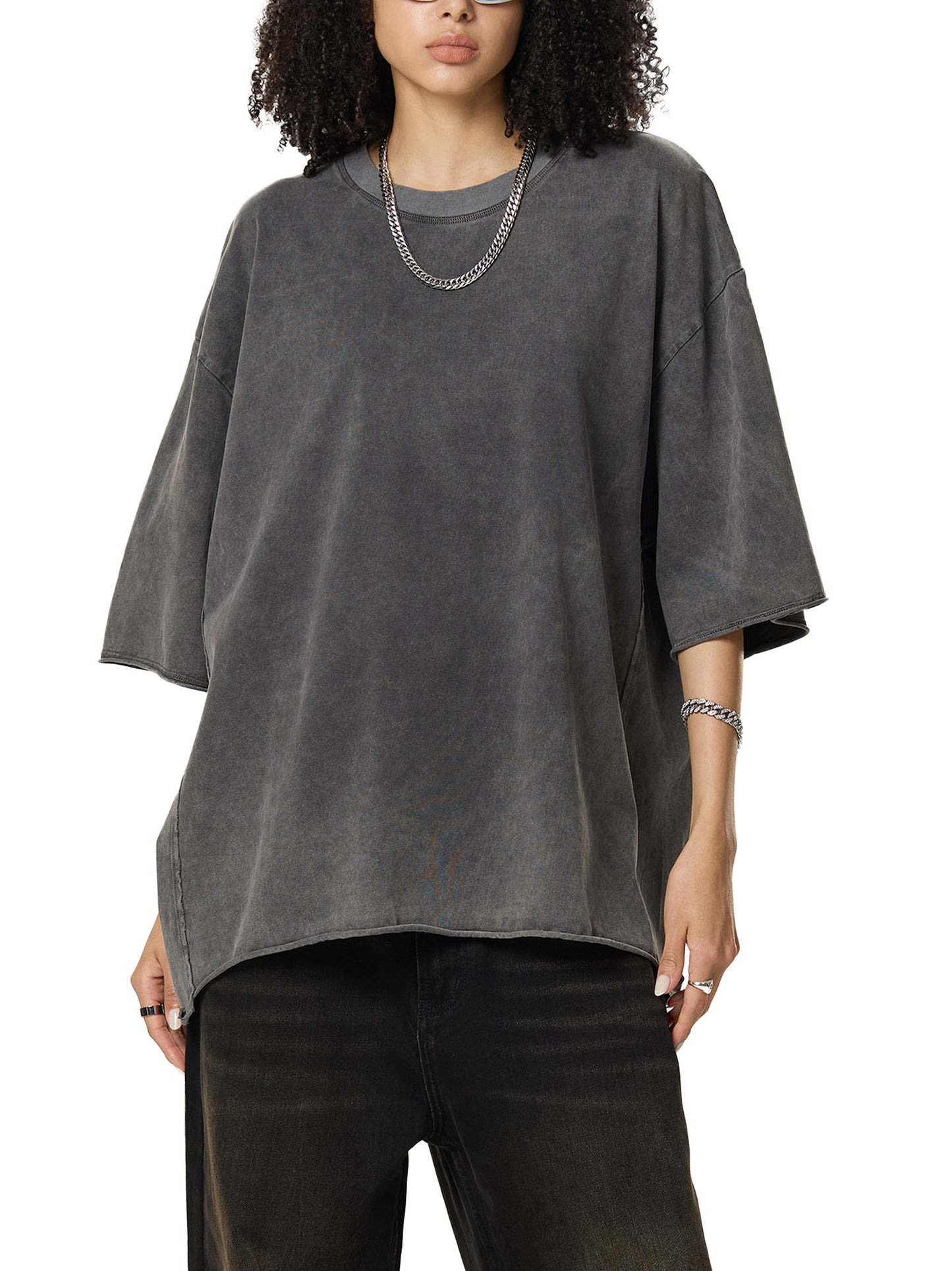 Stitro™ Mind Bloom Graphic Tee – Raw Edge Snow Washed Boxy Fit Streetwear (Unisex)