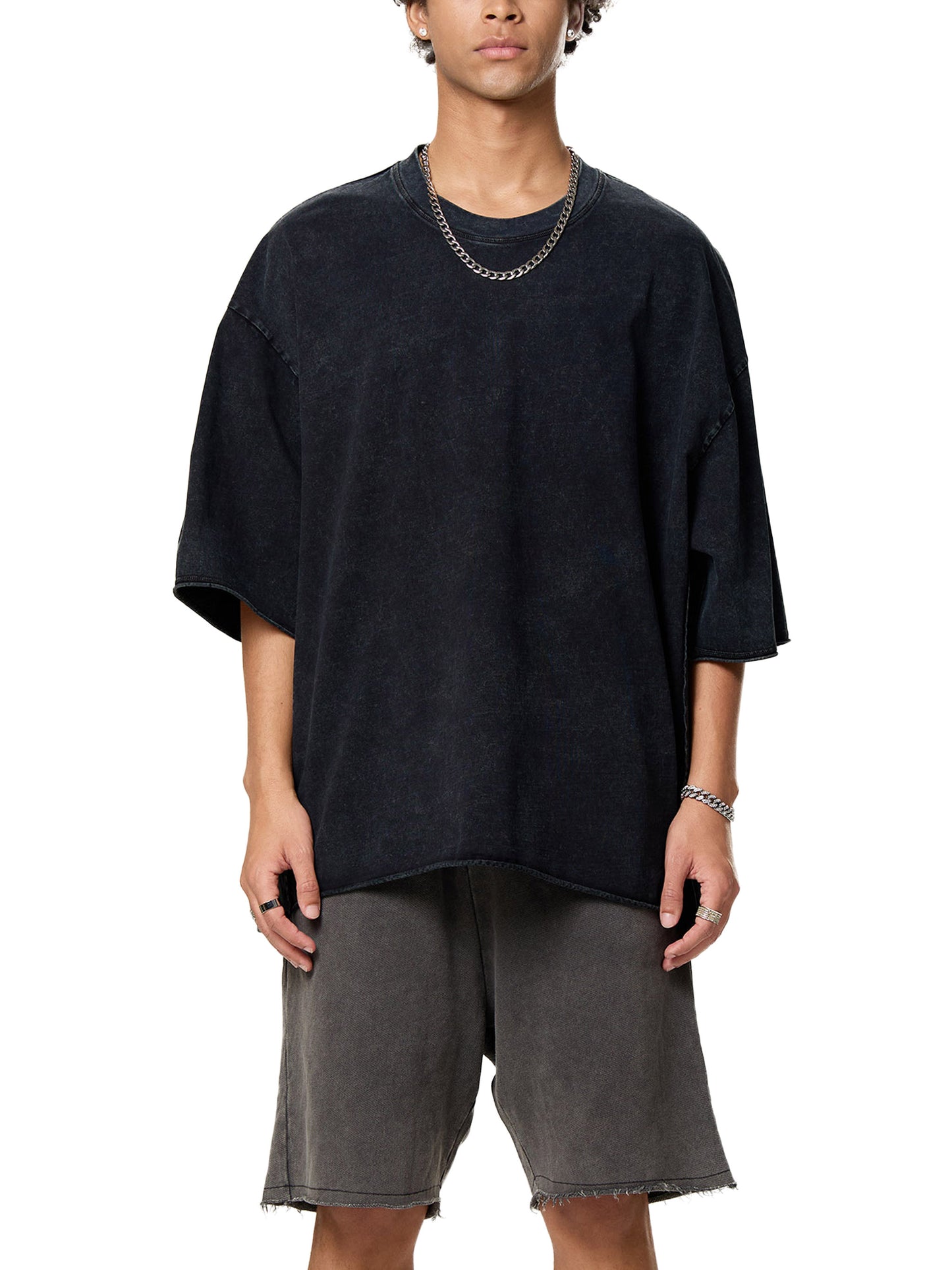Stitro™ Mind Bloom Graphic Tee – Raw Edge Snow Washed Boxy Fit Streetwear (Unisex)
