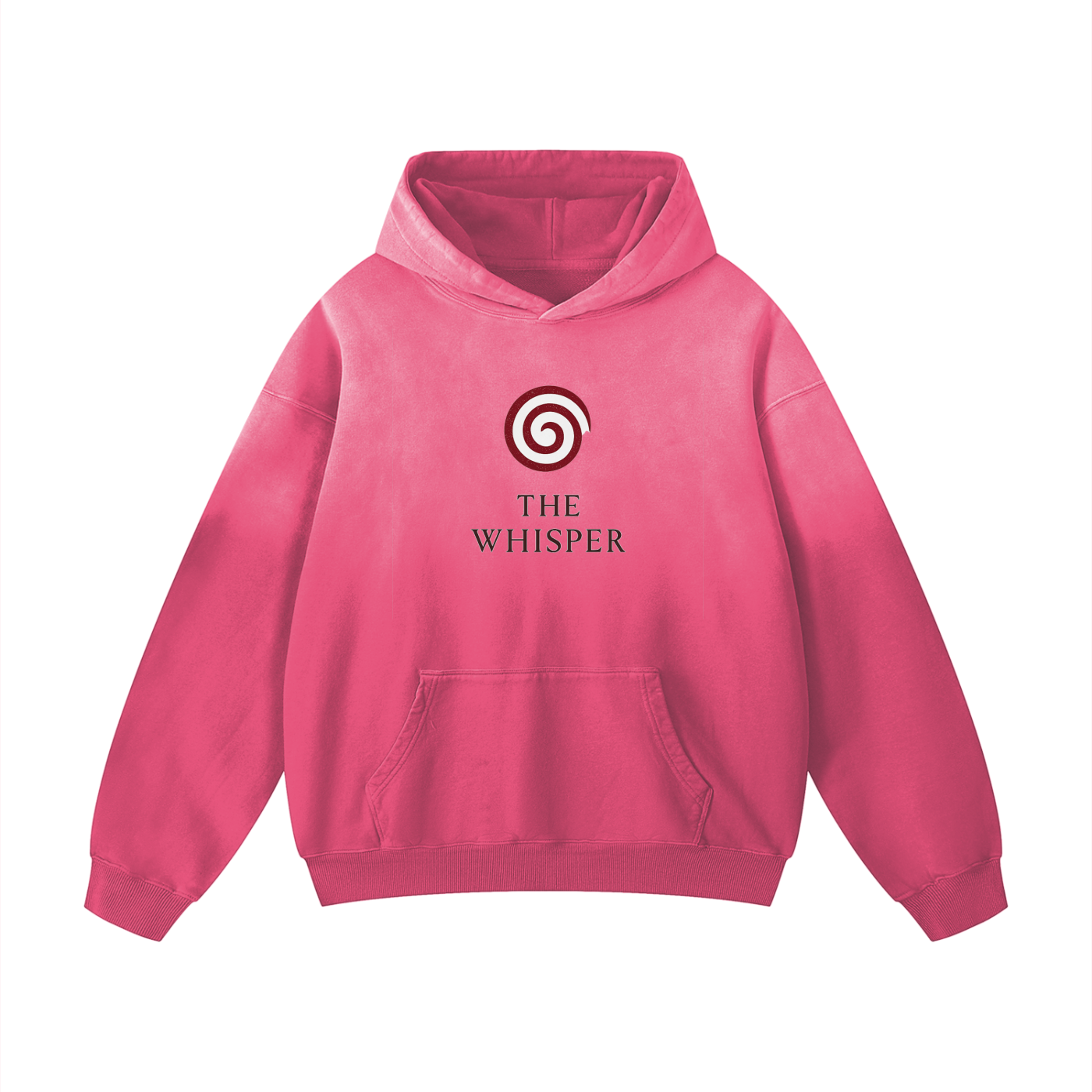  Mystic Spiral Eye handcrafted cotton graphic hoodie with front emblem, pink