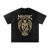 Mystic – Washed Snow Cotton Graphic T-Shirt for Men | Loose Fit Streetwear Tee