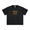 Front view of Cosmic Summoner graphic tee in Batik Black – loose fit vintage cotton t-shirt