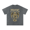 Mystic – Washed Snow Cotton Graphic T-Shirt for Men | Loose Fit Streetwear Tee