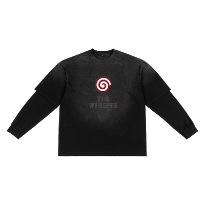 Mystic Spiral Eye 100% cotton long sleeve graphic tee with chest print, black

