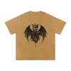 Back print of crowned bleeding heart with gothic wings and rose detail – unisex streetwear by Stitro Light Brown

