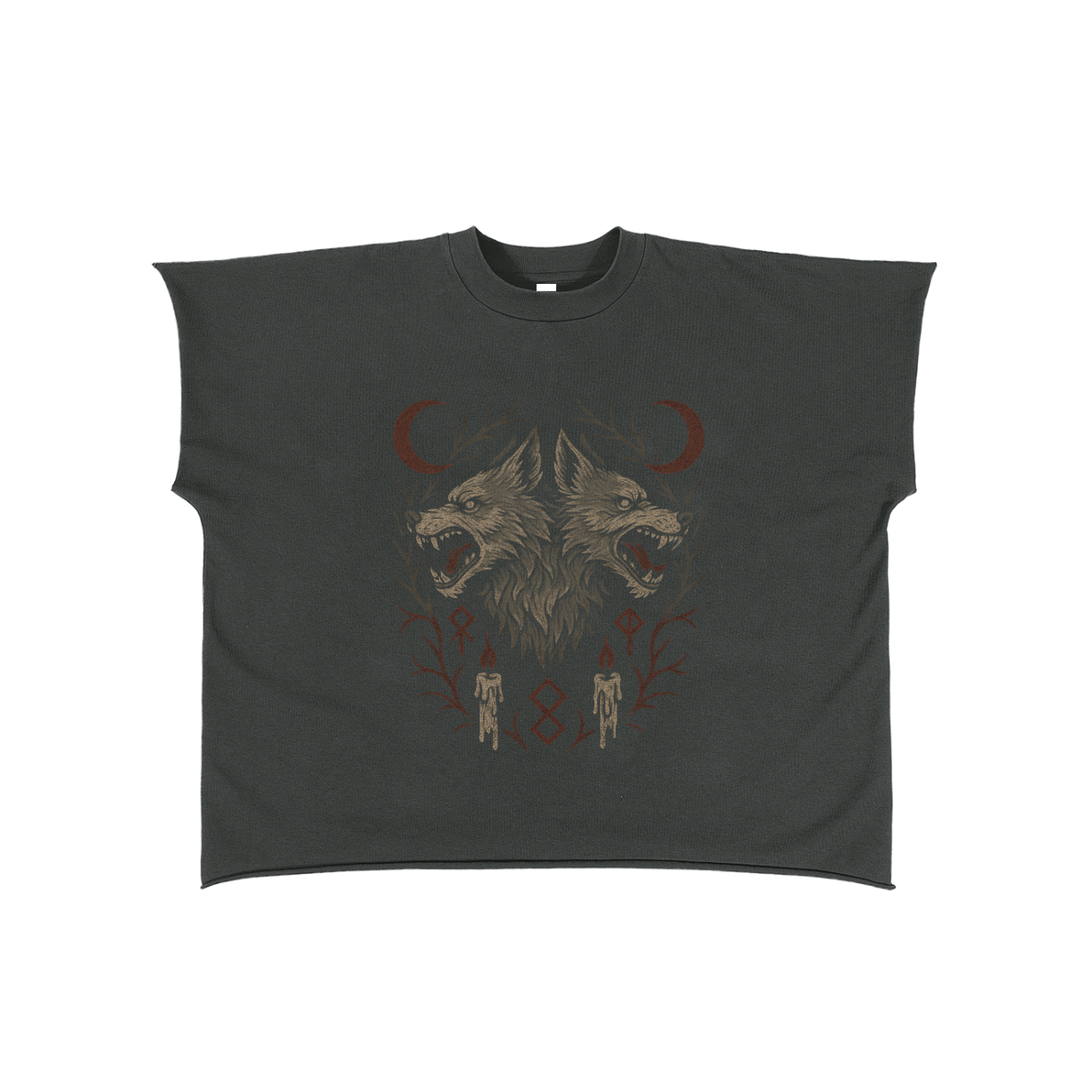 Feral Twin – Sleeveless Cropped Graphic T-Shirt for Men | Loose Fit Cotton Streetwear