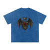 Back print of crowned bleeding heart with gothic wings and rose detail – unisex streetwear by Stitro Dark Blue


