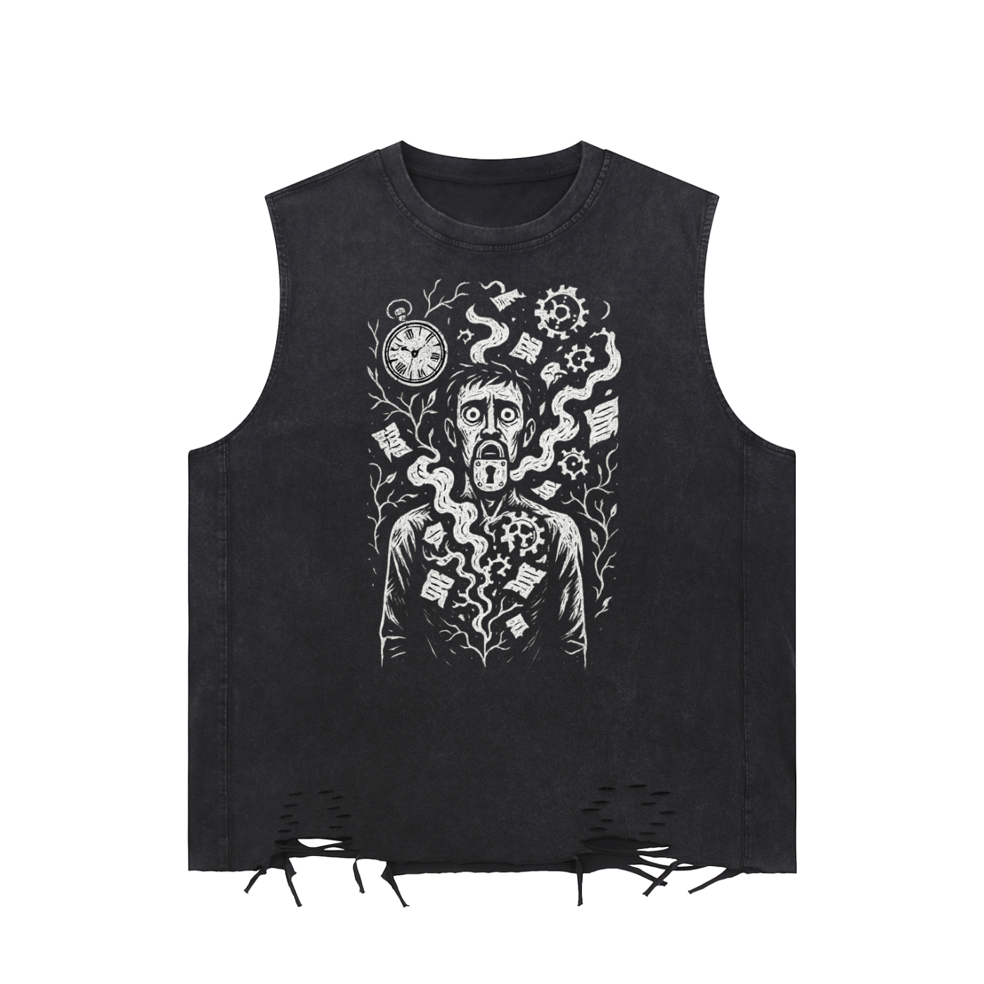 Deadline – Graphic Tank Top, Mens Oversized Sleeveless Tee