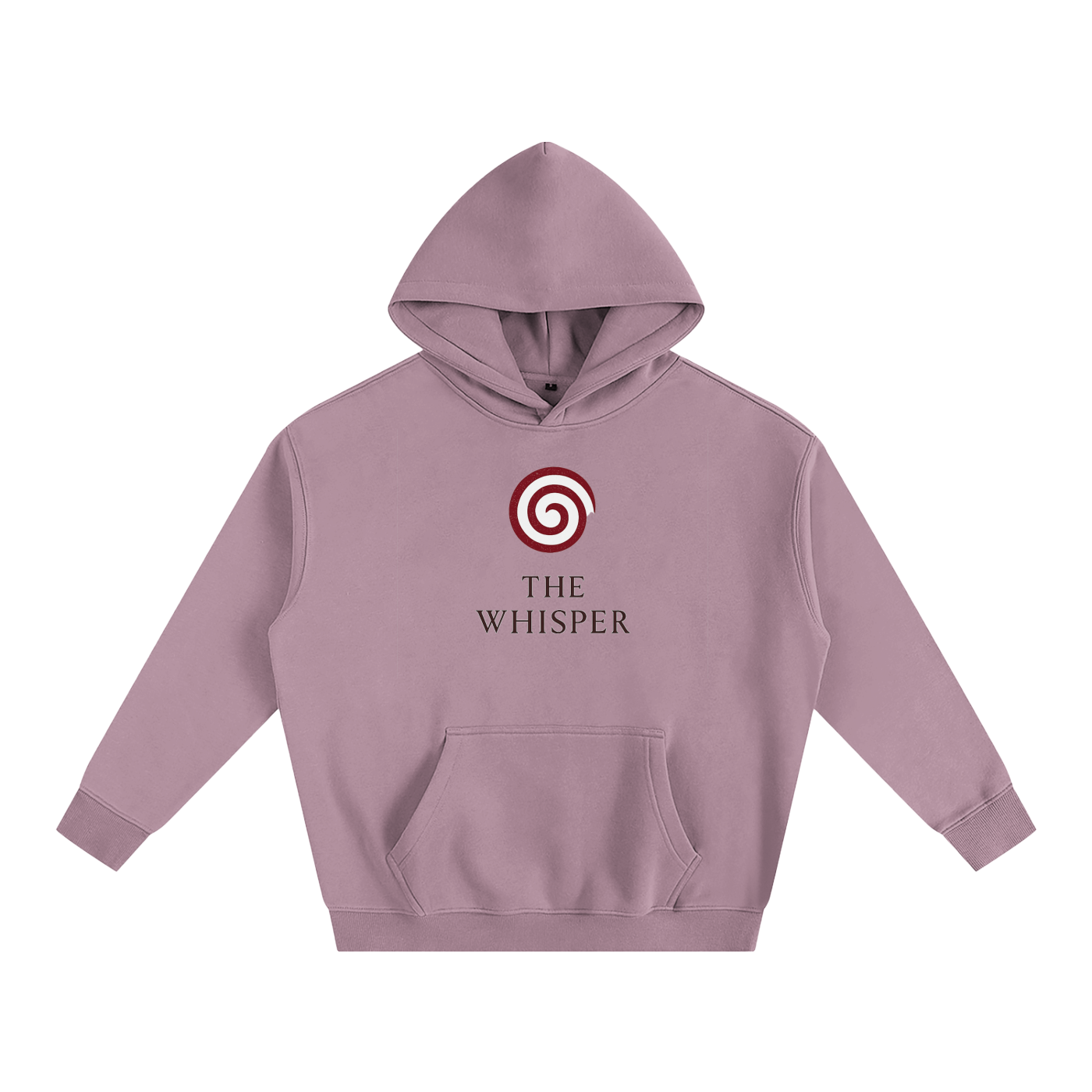 Mystic Spiral Eye graphic hoodie with printed front spiral emblem, dark purple