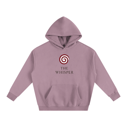 Mystic Spiral Eye graphic hoodie with printed front spiral emblem, dark purple