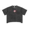Mystic Spiral Eye 100% cotton graphic tee with bold chest design, gray