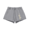 Muse Fragment design printed on gray women's cotton shorts - front view