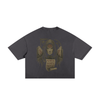Mystic Spiral Eye back print on washed streetwear cotton tee, wash black

