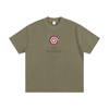 Mystic Spiral Eye vintage-style heavyweight graphic tee with frayed edges, gray green