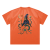 Back print with galactic serpents and planet on sweet orange