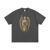 Silent Bloom – Washed Thick Cotton Graphic T-Shirt for Men | Oversized Vintage Streetwear