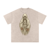 Silent Ember – Washed Black Graphic T-Shirt for Men | Loose Fit Spiritual Streetwear