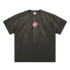 250g cotton unisex graphic t-shirt with Spiral Eye chest design, sand black