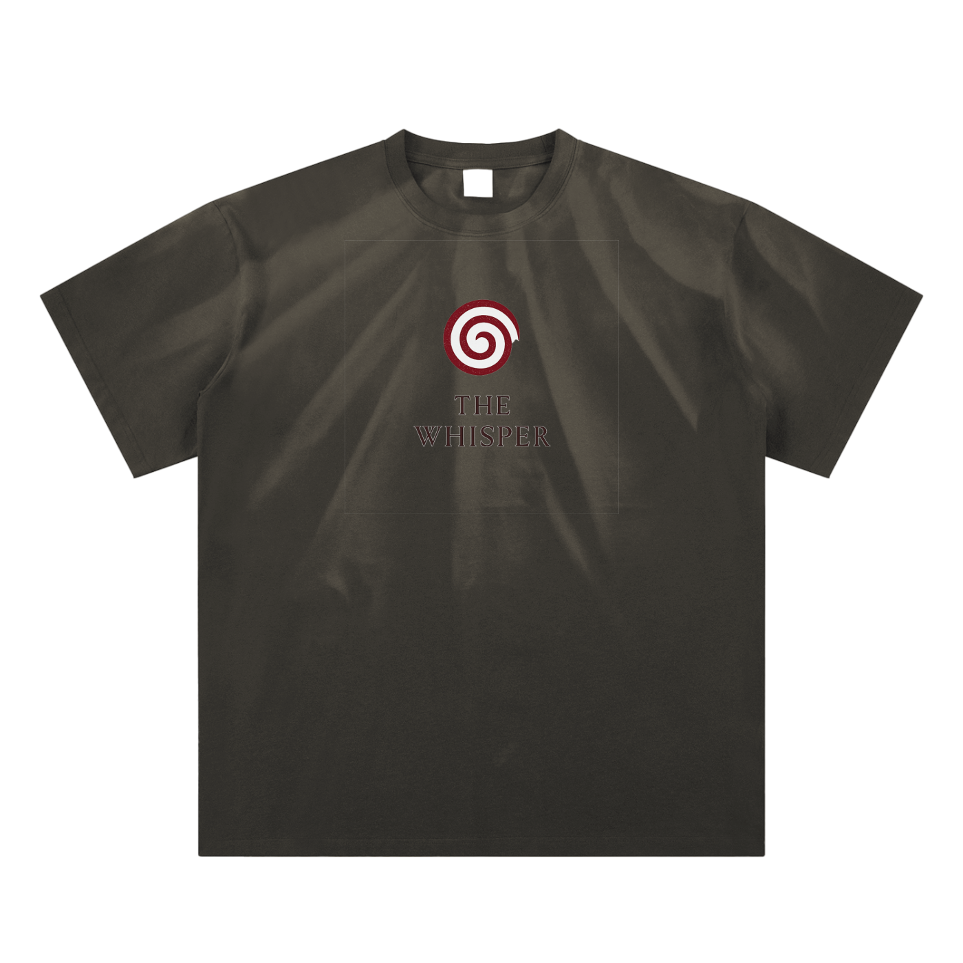 250g cotton unisex graphic t-shirt with Spiral Eye chest design, sand black
