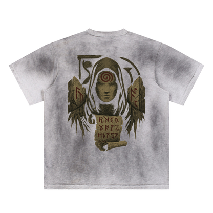 Mystic Spiral Eye design on breathable streetwear t-shirt, black