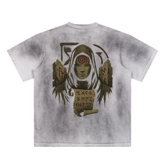 Mystic Spiral Eye design on breathable streetwear t-shirt, black