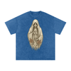 Silent Ember – Washed Black Graphic T-Shirt for Men | Loose Fit Spiritual Streetwear