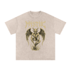 Mystic – Washed Snow Cotton Graphic T-Shirt for Men | Loose Fit Streetwear Tee