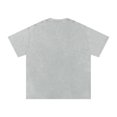 Silent Ember – Washed Black Graphic T-Shirt for Men | Loose Fit Spiritual Streetwear