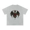Back print of crowned bleeding heart with gothic wings and rose detail – unisex streetwear by Stitro Light Gray

