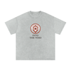 Voidcaller cotton t-shirt with spiral eye chest design in soft streetwear, light gray
