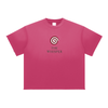 Mystic Spiral Eye heavyweight cotton blend graphic tee with chest print, rose red