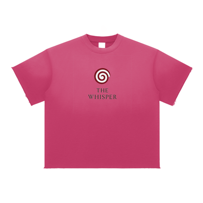 Mystic Spiral Eye heavyweight cotton blend graphic tee with chest print, rose red