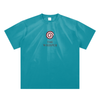 250g cotton unisex graphic t-shirt with Spiral Eye chest design, peacock blue